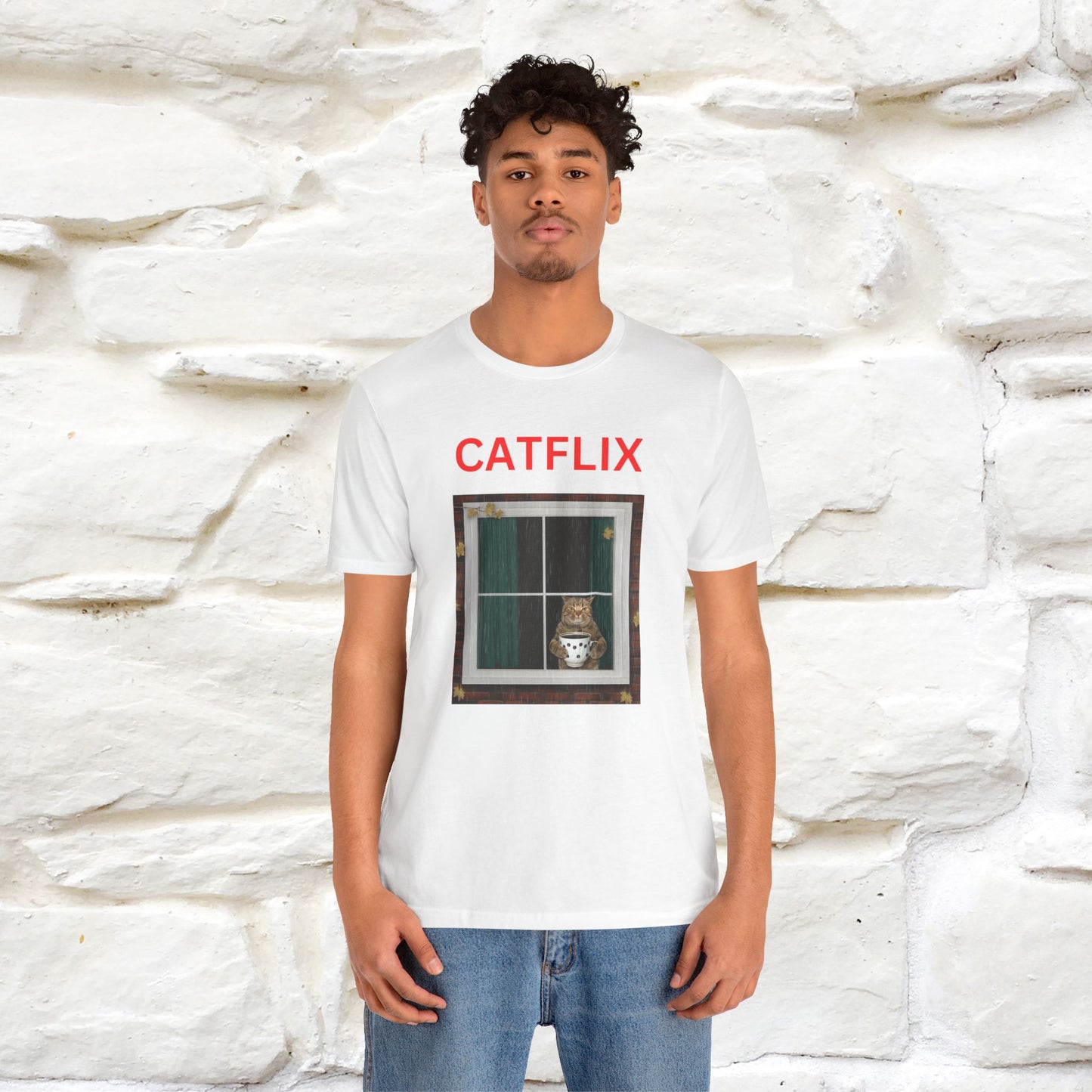 "Catflix" Cat T-shirt for Men & Women| 100% Cotton 🐾