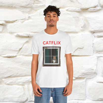 "Catflix" Cat T-shirt for Men & Women| 100% Cotton 🐾