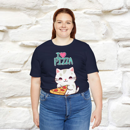 "I Love Pizza" Cat T-shirt for Men & Women | 100% Cotton*