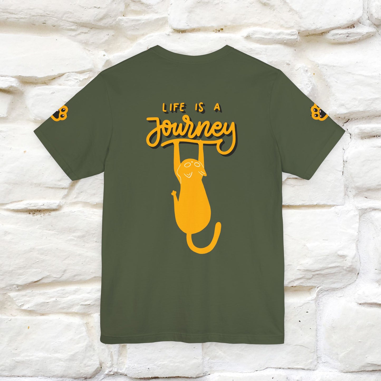 "Life Is A Journey'' Cat T-Shirt | Front & Back Design | Nunu&Miao Studio