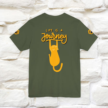 "Life Is A Journey'' Cat T-Shirt | Front & Back Design | Nunu&Miao Studio