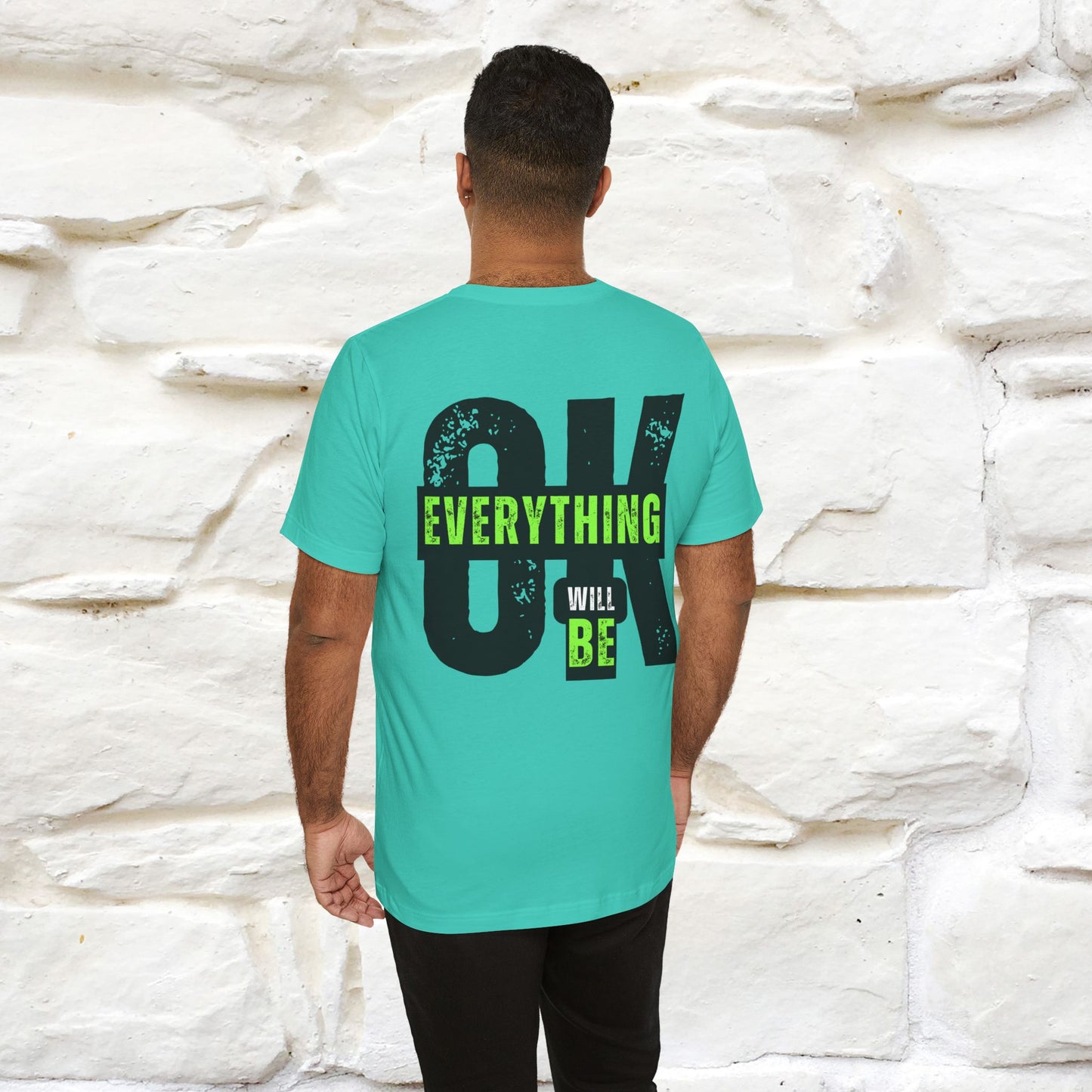 ''Everything Will Be Ok '' Cat T-Shirt Front and Back Design | Nunu&Miao Studio