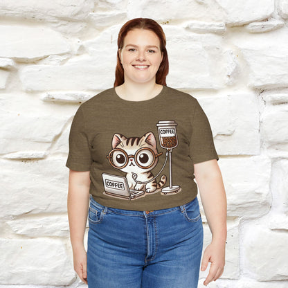 "Coffee Runs Through My Veins" Cat T-shirt for Men & Women | 100% Cotton* | Cat Lover Tee