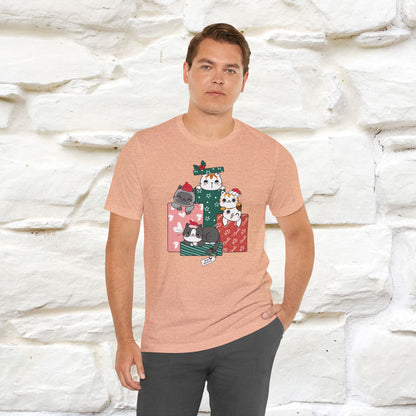 Christmas Cat Gift T-Shirt | Perfect Holiday Cat Shirt for Men & Women | 100% Cotton