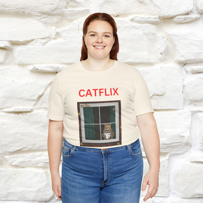 "Catflix" Cat T-shirt for Men & Women| 100% Cotton* 🐾