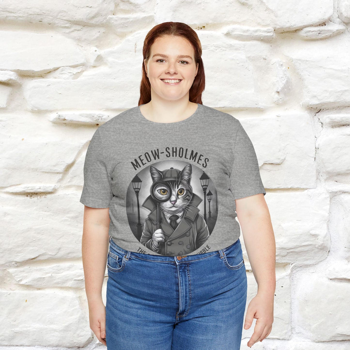 Meow-Sholmes: The Case of the Missing Kibble T-Shirt | Detective Cat Tee for Men & Women | 100% Cotton*