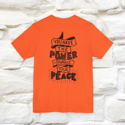 "You Have the Power to Protect Your Peace" Cat T-Shirt| Front & Back Design | Nunu&Miao Studio