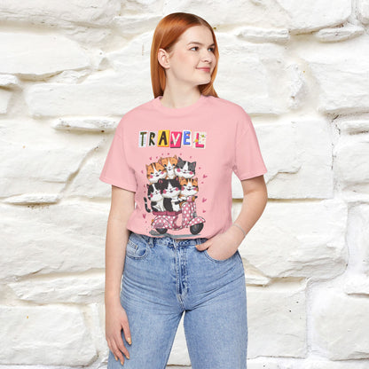 ''Travel'' Cat T-shirt for Women 100% Cotton* - Nunu&Miao Studio