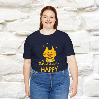 "Choose Happy" Cat T-Shirt for Men & Women | 100% Cotton* | Positive Tee 🐾