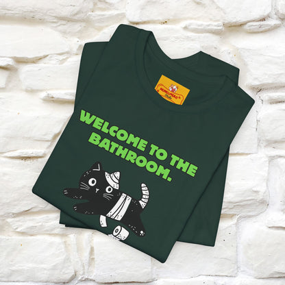 "Welcome To The Bathroom..."Funny  Cat T-shirt |Nunu&Miao Studio