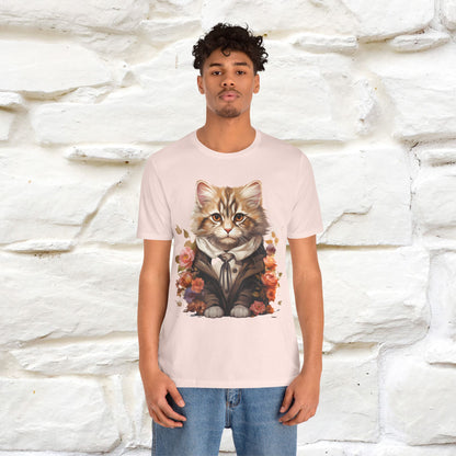 "Mr. Meow" Elegante T-shirt con gatto per uomo e donna | 100% cotone*