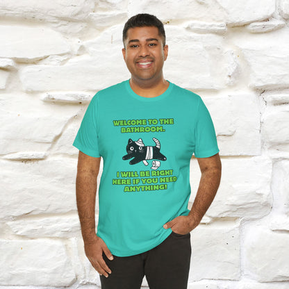 "Welcome To The Bathroom..."Funny  Cat T-shirt |Nunu&Miao Studio - Nunu&Miao Studio
