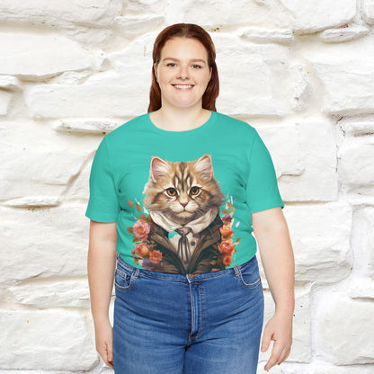 "Mr. Meow" Elegante T-shirt con gatto per uomo e donna | 100% cotone*