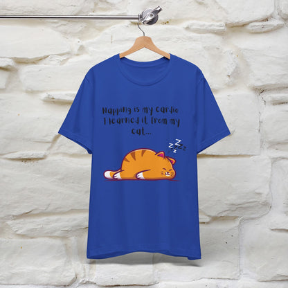 ''Napping Is My Cardio, I Learned From  my Cat'' T-shirt for Man 100% Cotton* - Nunu&Miao Studio