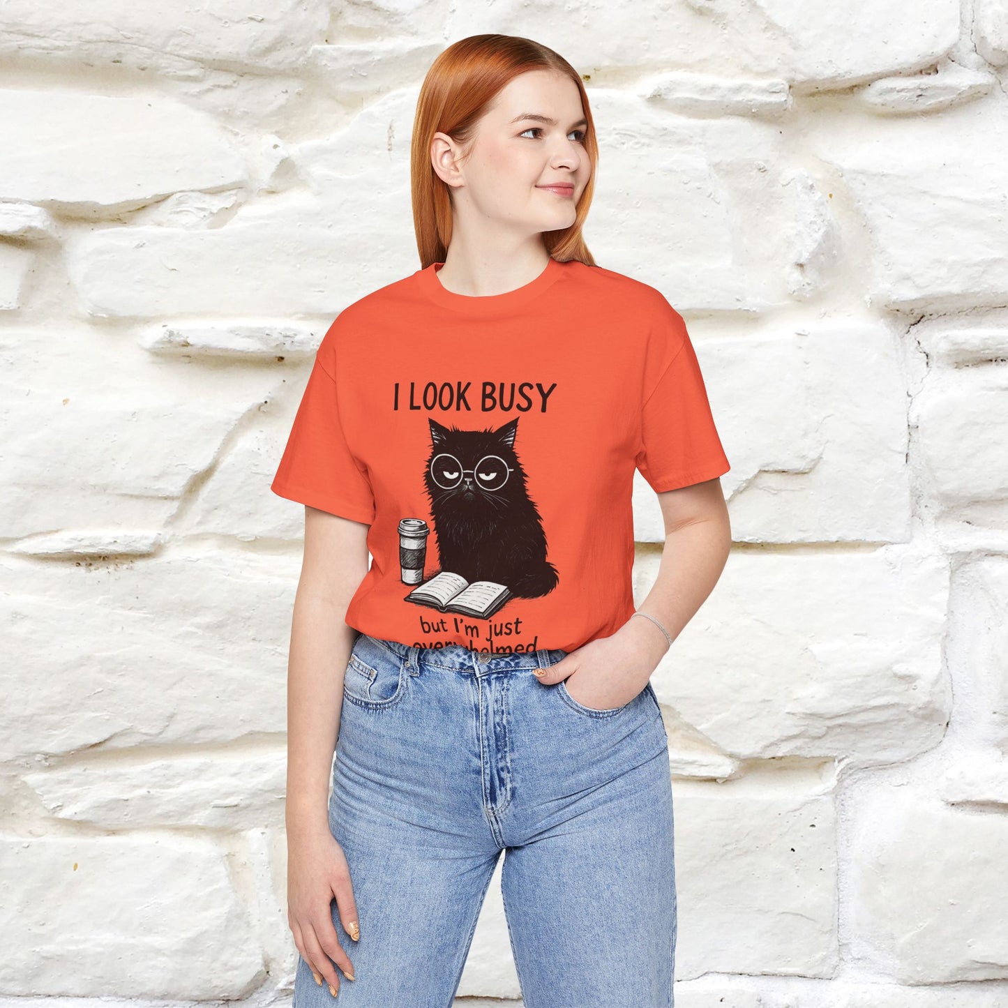 "I Look Busy But I'm Just Overwhelmed" |Cat T-Shirt | Nunu&Miao Studio