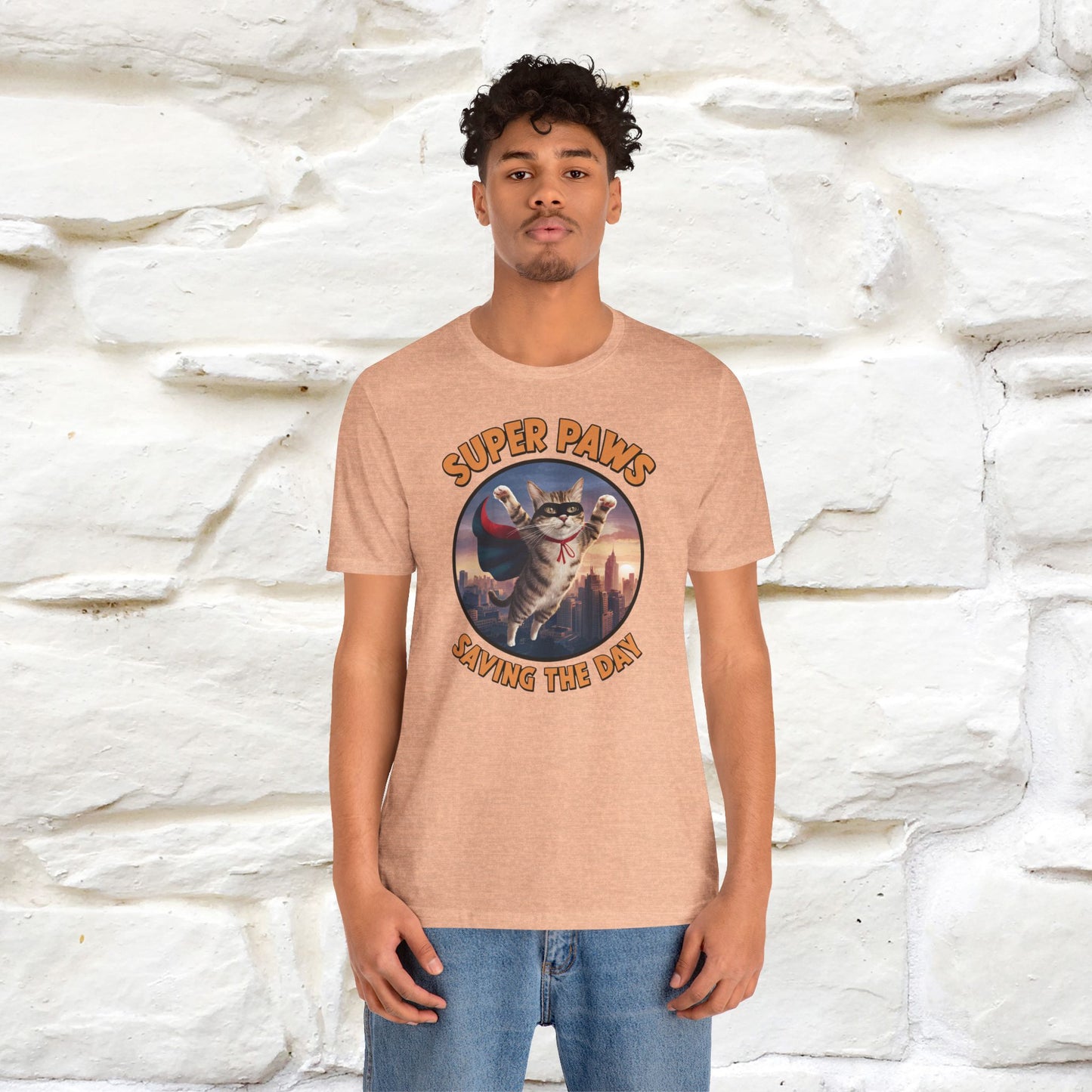 "Super Paws Saving The Day" Cat T-Shirt for Men & Women | 100% Cotton*