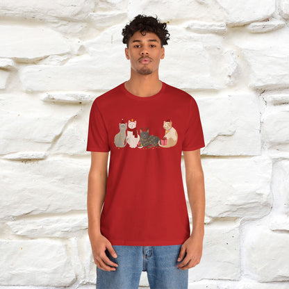 “Cat Family Christmas T-Shirt | Festive Cat Shirt for Men & Women | 100% Cotton”