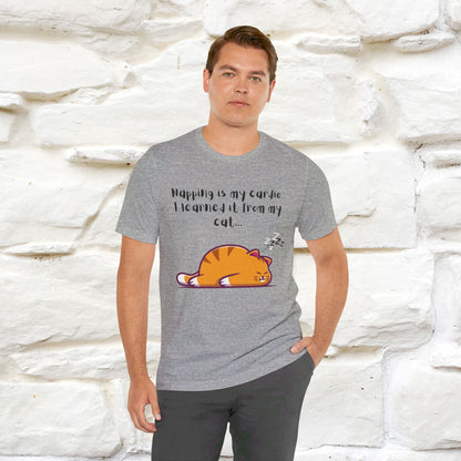 ''Napping Is My Cardio, I Learned From  my Cat'' T-shirt for Man 100% Cotton* - Nunu&Miao Studio