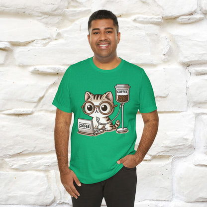 "Coffee Runs Through My Veins" Cat T-shirt for Men & Women | 100% Cotton* | Cat Lover Tee