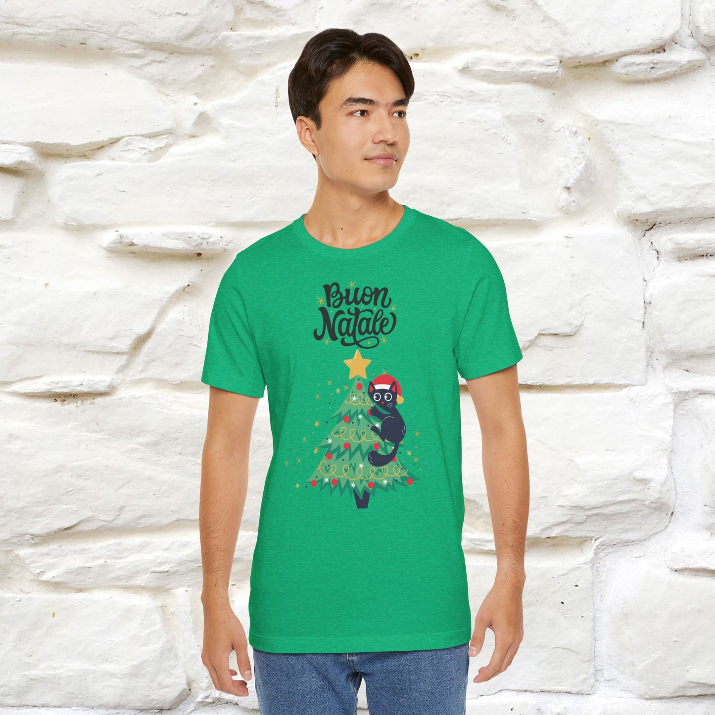 Buon Natale Cat T-Shirt | Italian Christmas Cat Shirt for Men & Women | 100% Cotton*