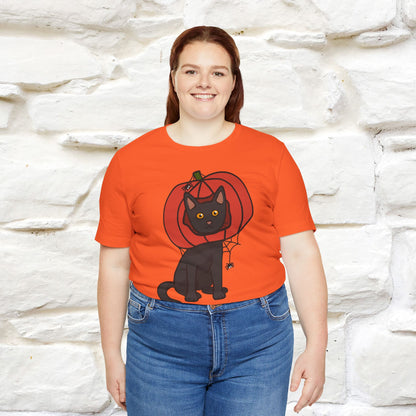 ''Black Cat And The Pumkin'' Unisex T-shirt 100% Cotton*