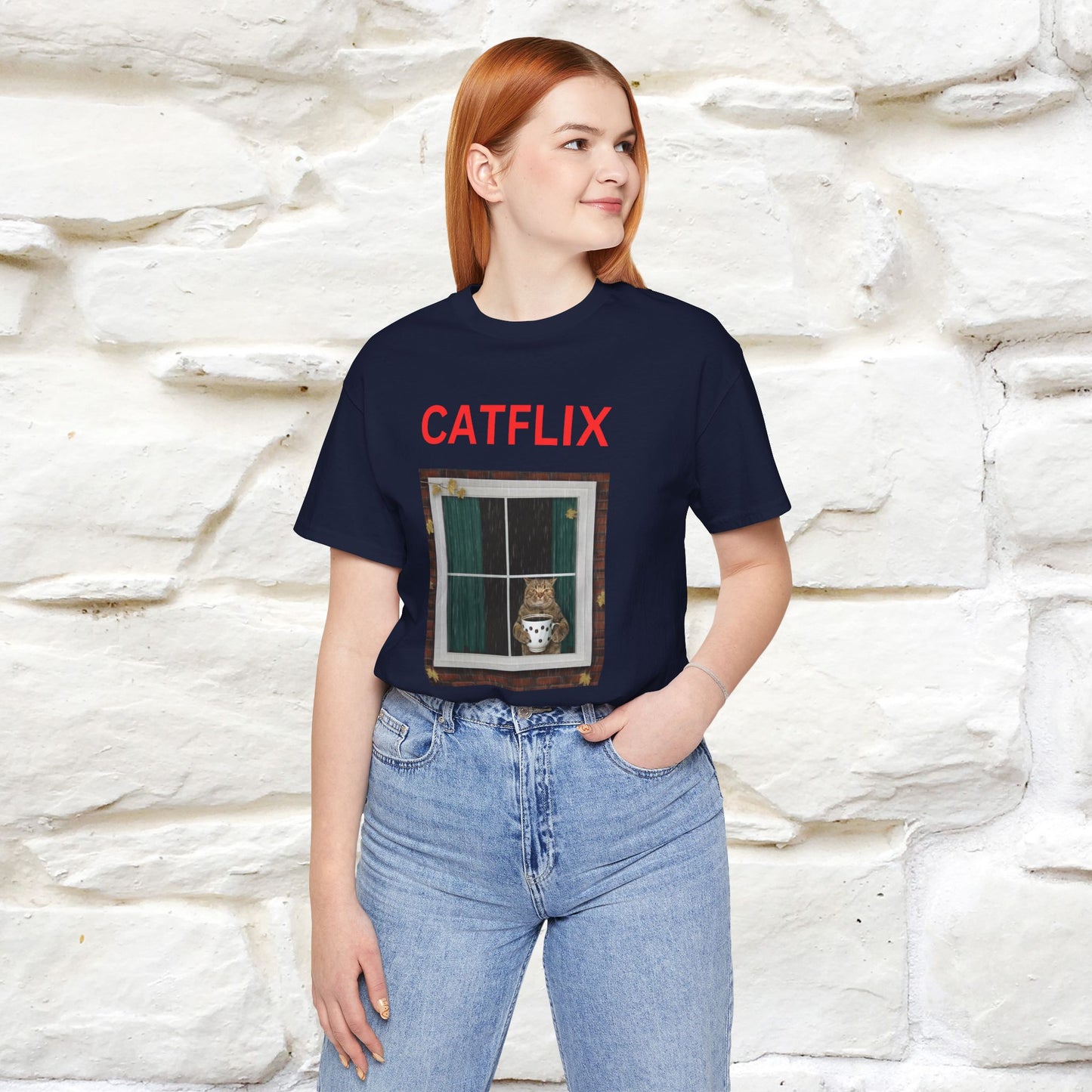 "Catflix" Cat T-shirt for Men & Women| 100% Cotton 🐾