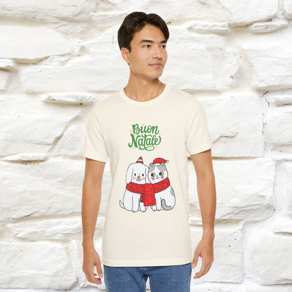 Buon Natale Cat and Dog T-shirt for Men & Women | 100% Cotton* 🐾 | Festive Holiday Shirt