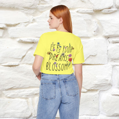 "Let Your Dreams Blossom'' Cat T-Shirt Front and Back Design | Nunu&Miao Studio