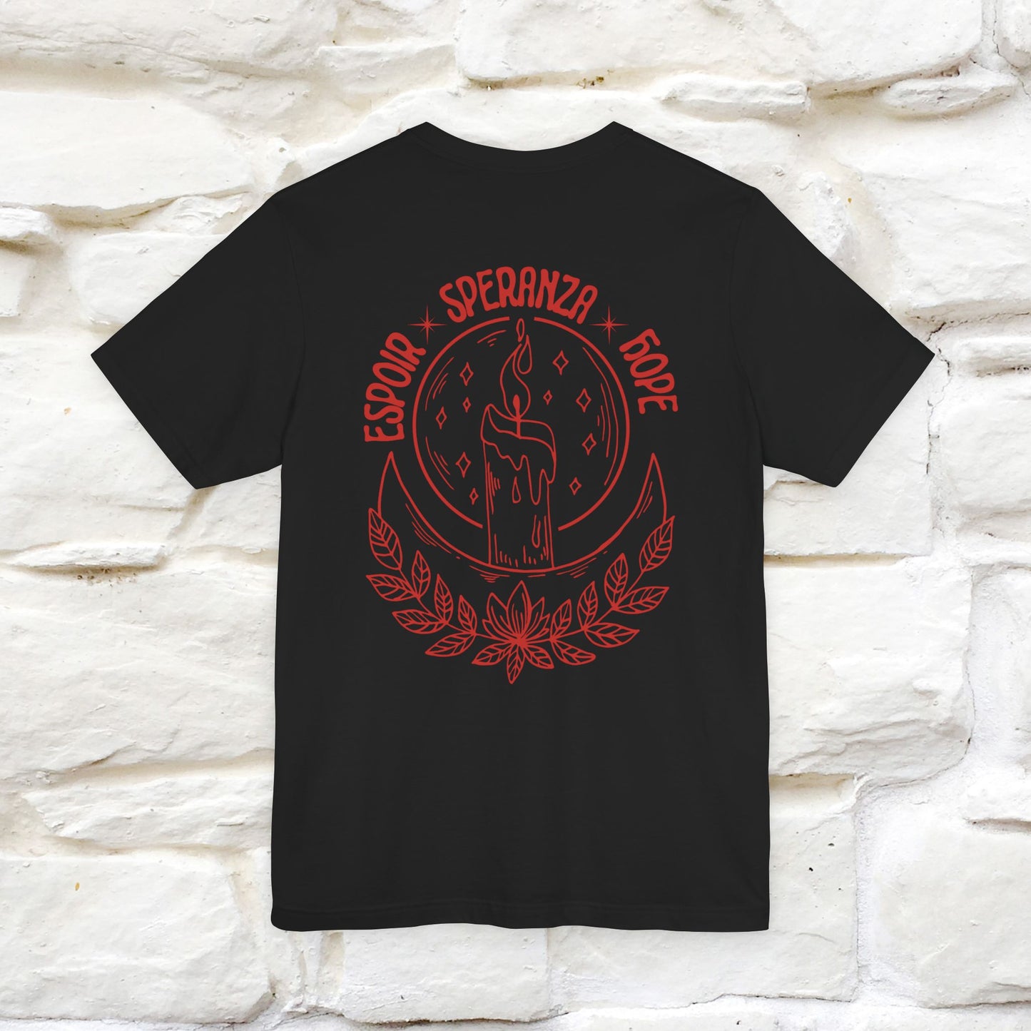 "Espoir Speranza Hope'' Cat T-Shirt Front and Back Design | Nunu&Miao Studio