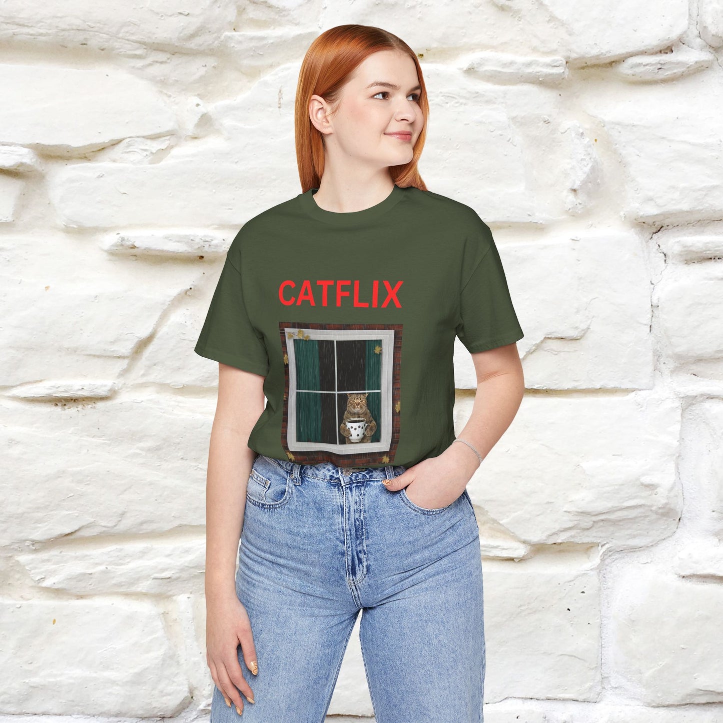 "Catflix" Cat T-shirt for Men & Women| 100% Cotton* 🐾