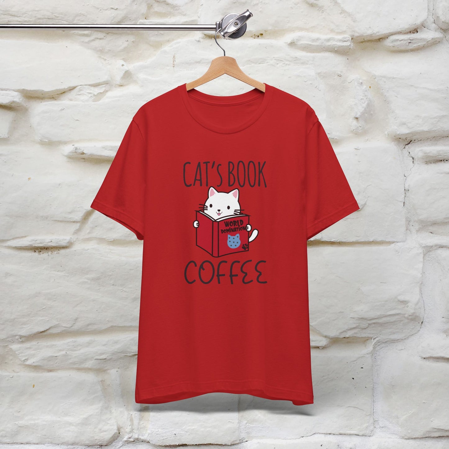 "Cat's Book Coffee" Cat T-Shirt for Men & Women | 100% Cotton* | Cozy Vibes for Book & Cat Lovers