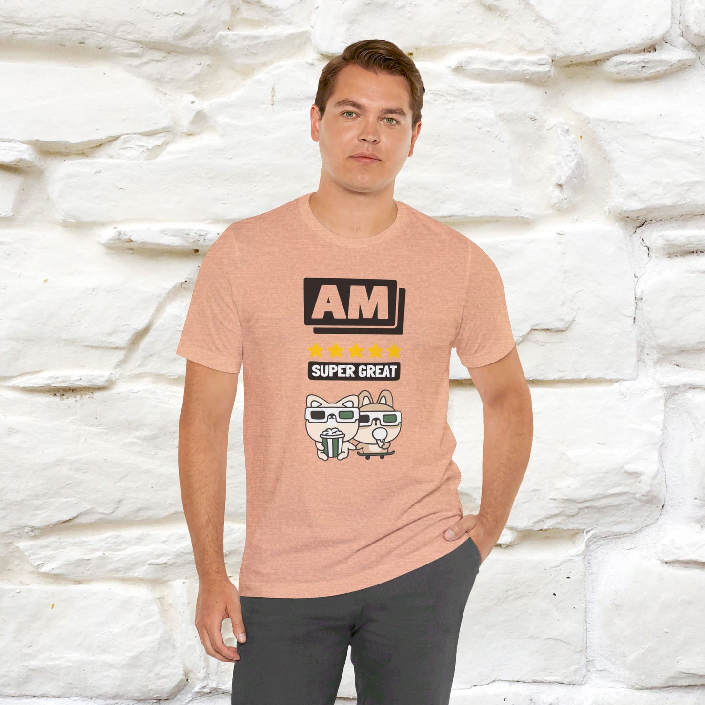 '' I Am Super Great'' T-shirt for Man 100% Cotton* - Nunu&Miao Studio