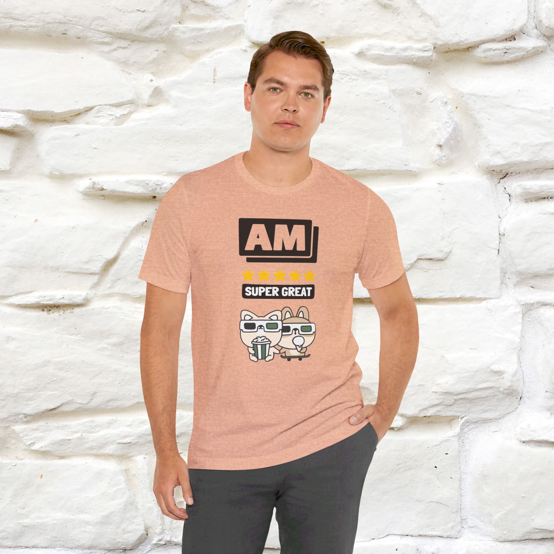 '' I Am Super Great'' T-shirt for Man 100% Cotton* - Nunu&Miao Studio