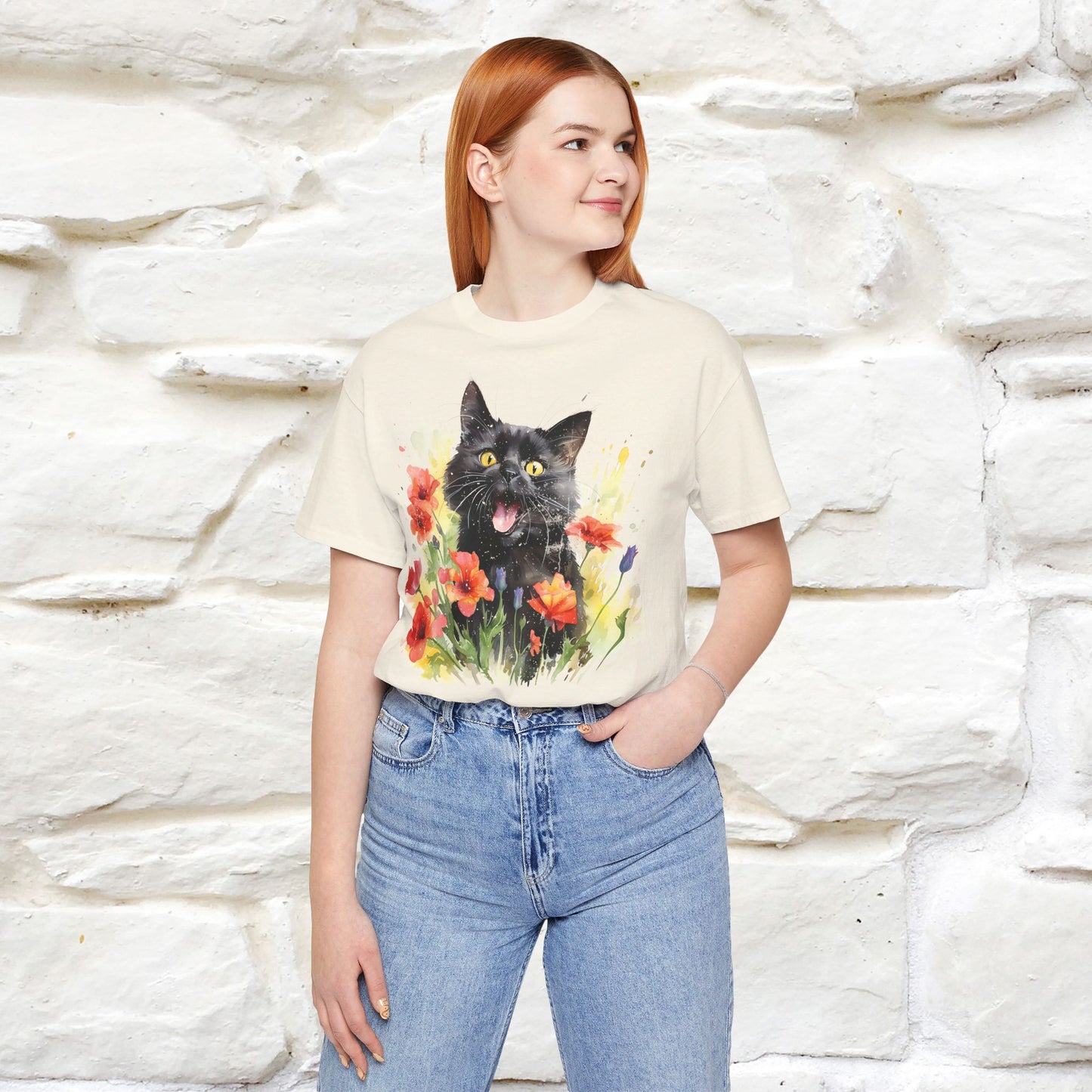 "Kitty Garden" T-shirt for Women 100% Cotton* - Nunu&Miao Studio