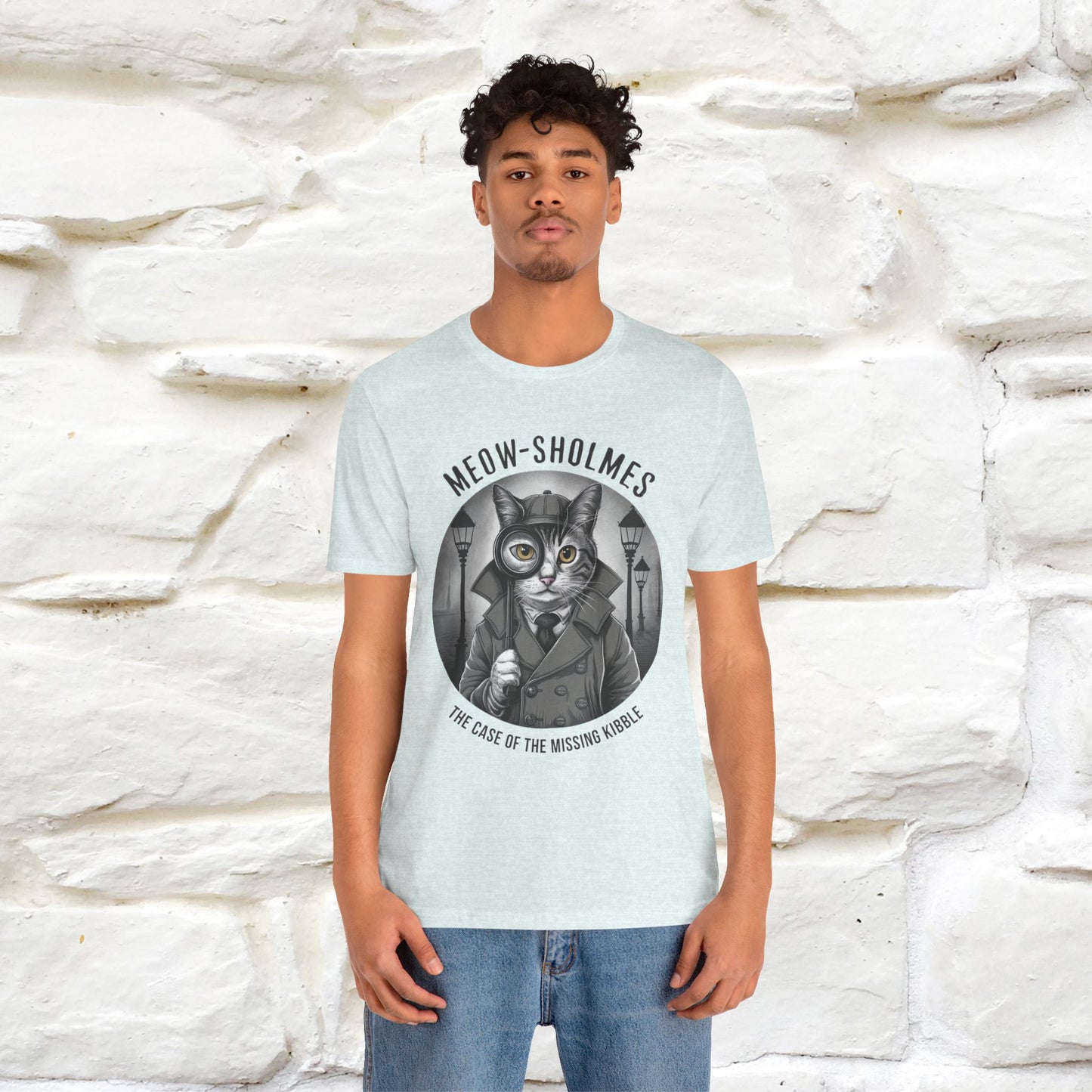 Meow-Sholmes: The Case of the Missing Kibble T-Shirt | Detective Cat Tee for Men & Women | 100% Cotton*