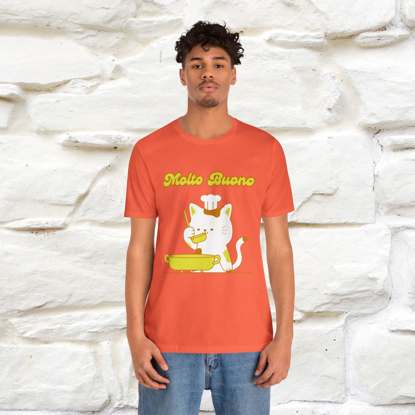 “Molto Buono Cat T-Shirt | Italian-Inspired Cat Shirt for Men & Women | 100% Cotton”