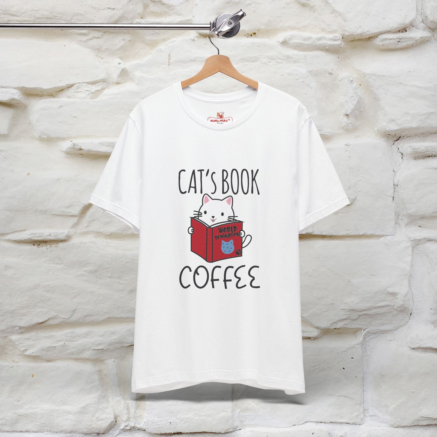 "Cat's Book Coffee" Cat T-Shirt for Men & Women | 100% Cotton* | Cozy Vibes for Book & Cat Lovers