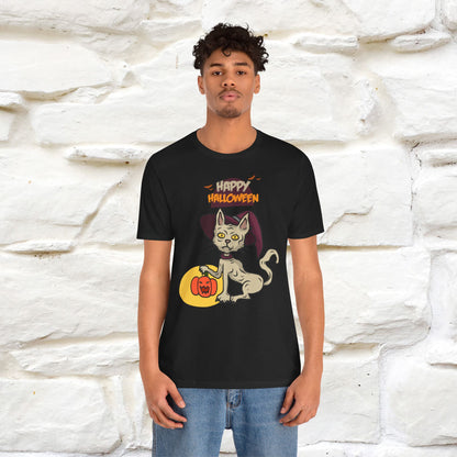 ''Happy Halloween Cat Witch '' Unisex T-shirt 100% Cotton*