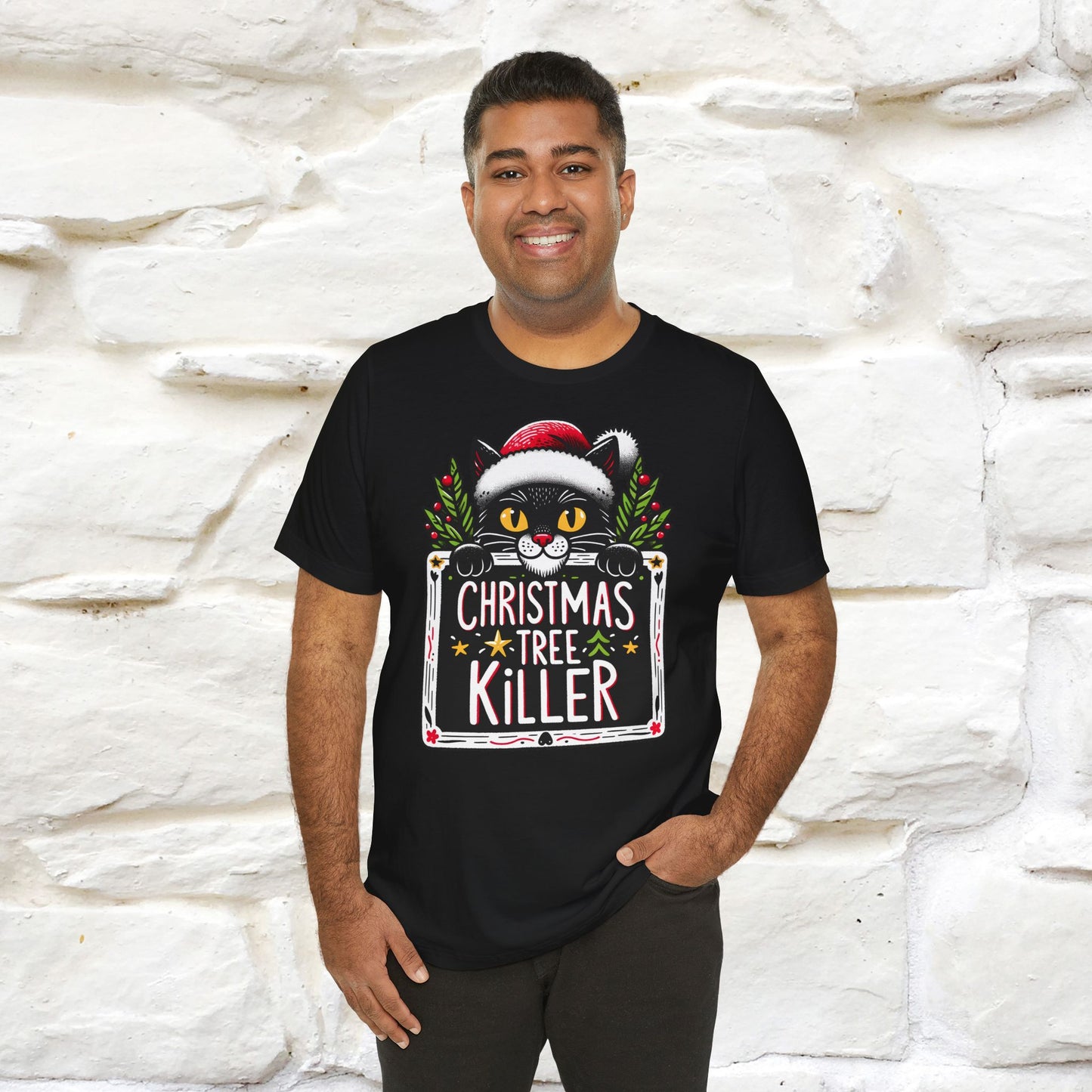 Christmas Tree Killer | Festive Cat Christmas Shirt for Men & Women | 100% Cotton*