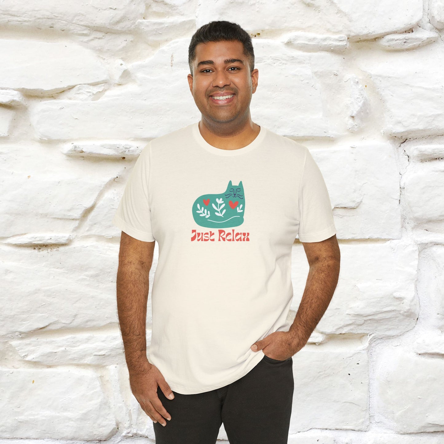 "Just Relax'' Cat T-Shirt Front and Back Design | Nunu&Miao Studio