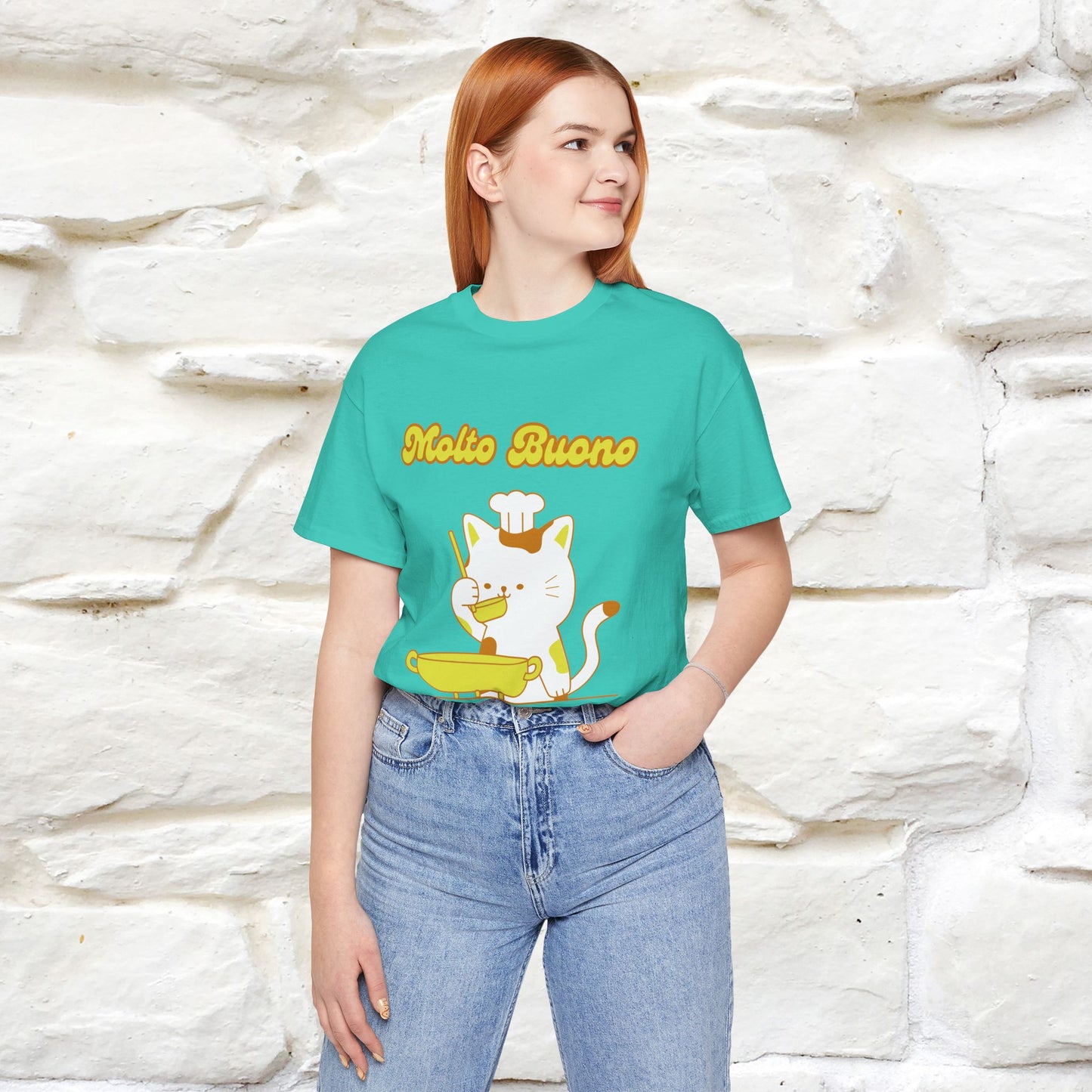 “Molto Buono Cat T-Shirt | Italian-Inspired Cat Shirt for Men & Women | 100% Cotton”