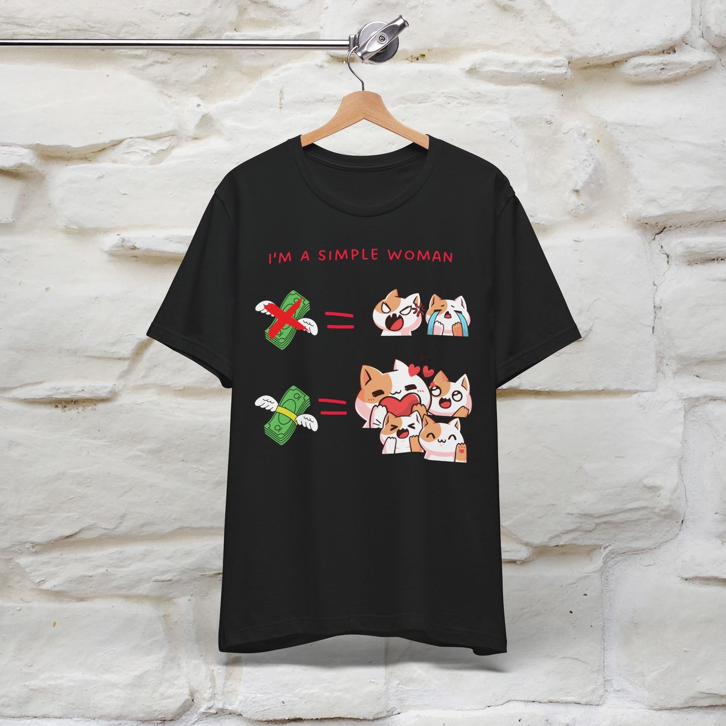 "I'm A Simple Woman" Funny Cat T-shirt for Women | 100% Cotton* 🐾