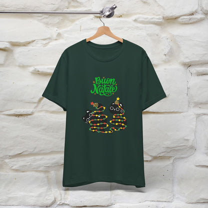 "Buon Natale" Cat T-shirt for Men & Women | 100% Cotton* | Festive Cat Lover Tee