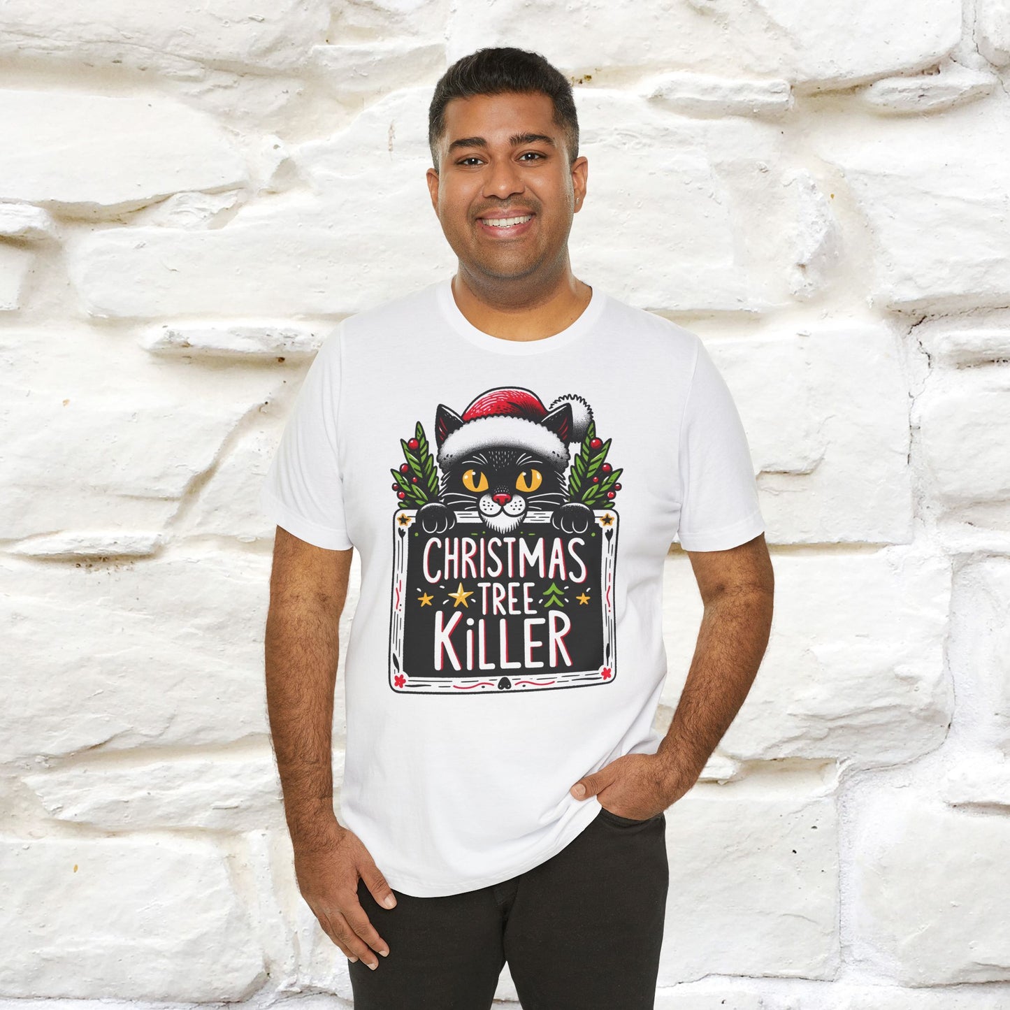 Christmas Tree Killer | Festive Cat Christmas Shirt for Men & Women | 100% Cotton*