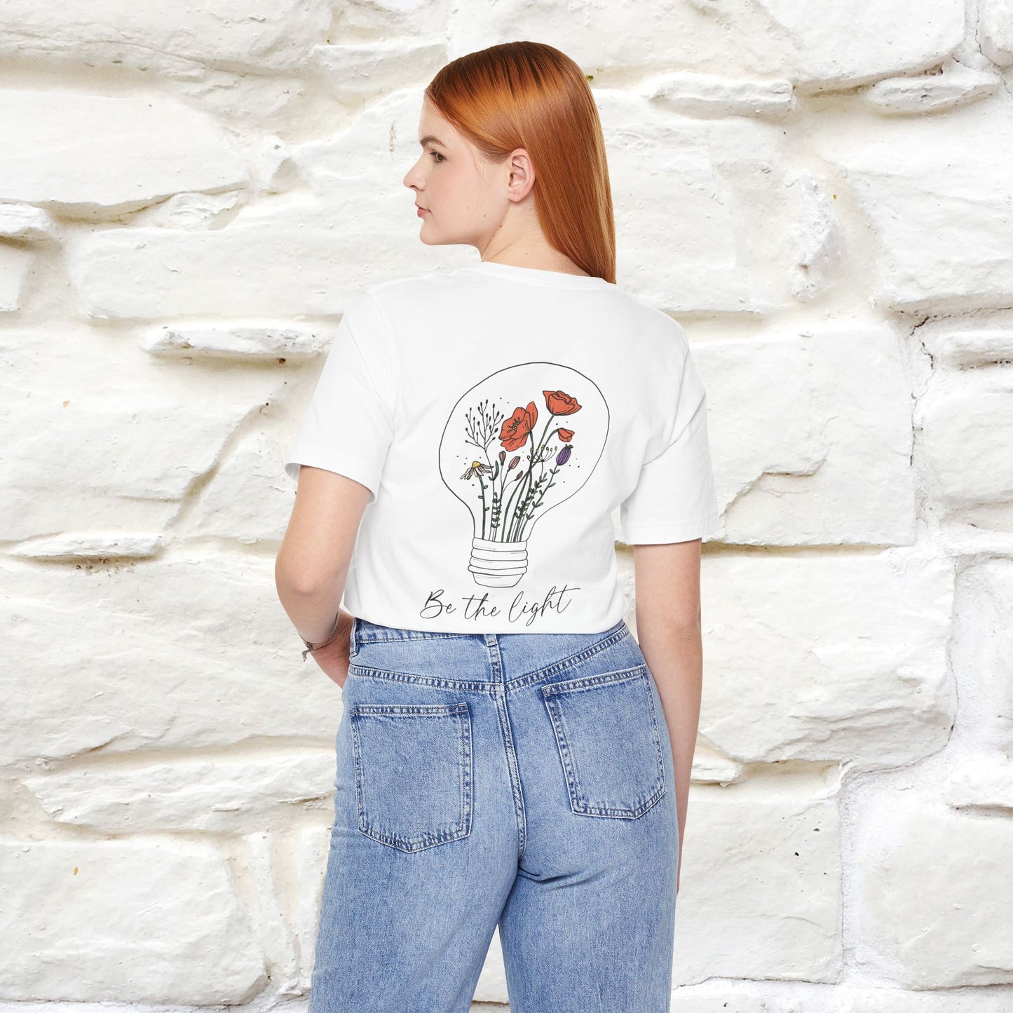 "Be The Light" Cat T-Shirt | Front & Back Design | Nunu&Miao Studio - Nunu&Miao Studio