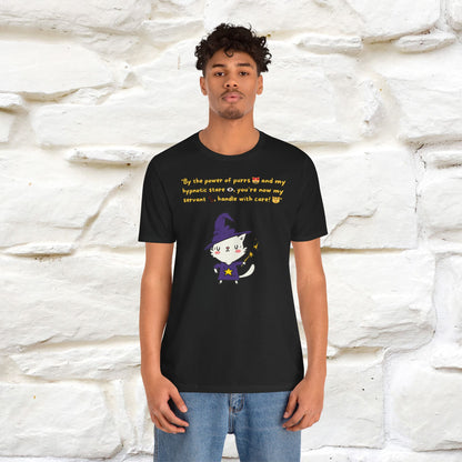 "By the Power of Purrs and My Hypnotic Stare" Halloween Cat Spell T-Shirt for Men & Women | 100% Cotton*