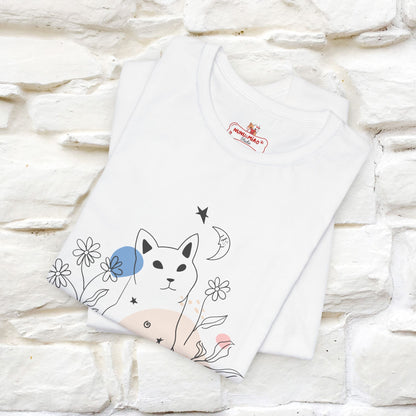 "Night Garden Cat T-Shirt for Men & Women | 100% Cotton* | Enchanting Cat Lover Tee 🐾"