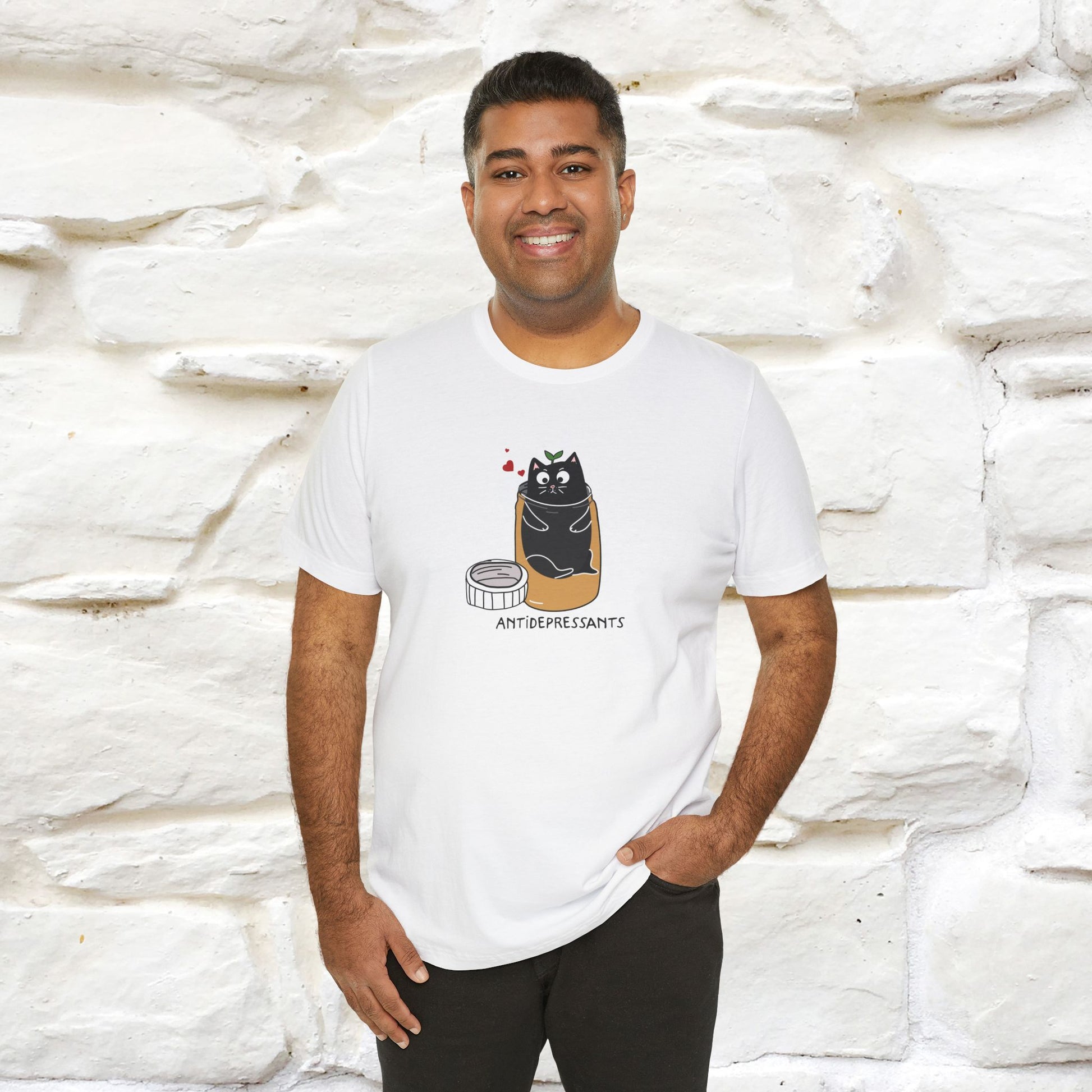 "Antidepressants" Cat T-Shirt | Front & Back Design | Nunu&Miao Studio - Nunu&Miao Studio