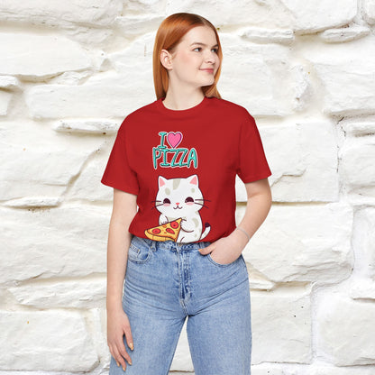 "I Love Pizza" Cat T-shirt for Men & Women | 100% Cotton*