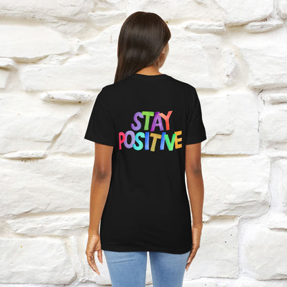 "Stay Positive'' Cat T-Shirt | Front & Back Design | Nunu&Miao Studio